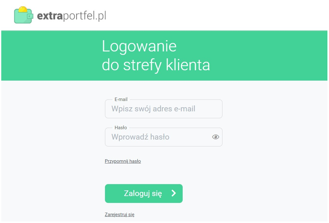 ExtraPortfel Logowanie